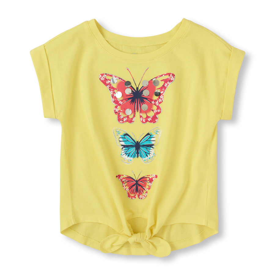 Promos Front-Tie Graphic Dolman Top