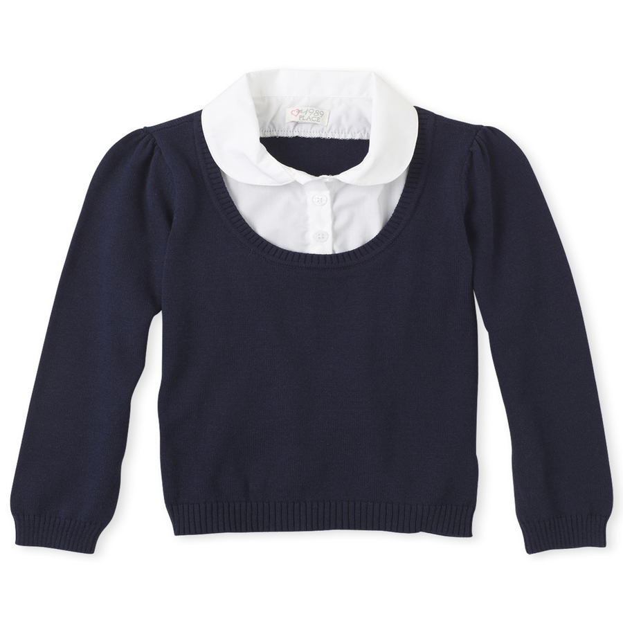 Coupons Long Sleeve Faux-Layered Sweater