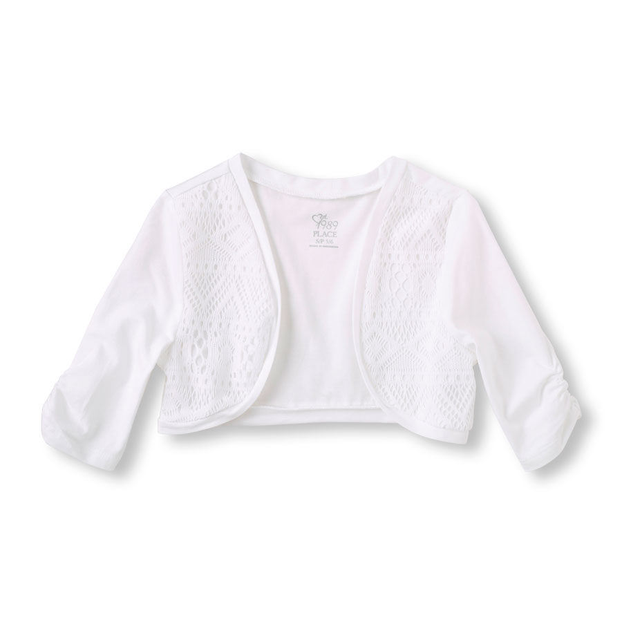 Compare Long Sleeve Lace Overlay Shrug