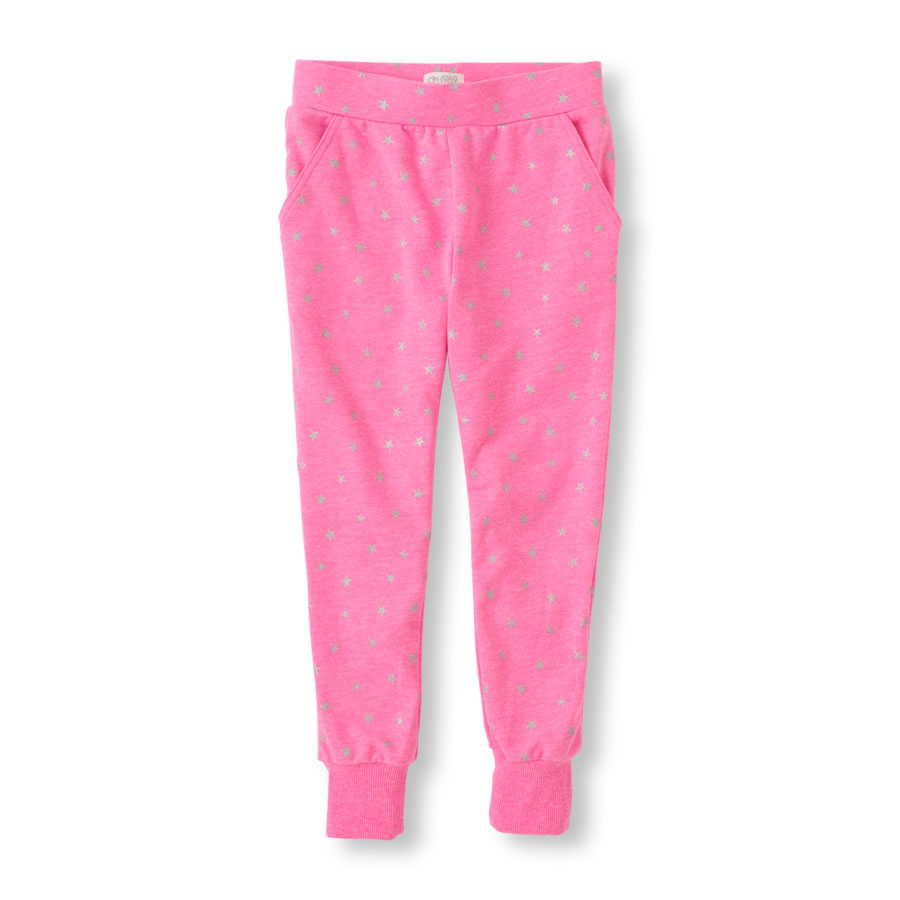 Promos Glitter Star Print Knit Jogger Pants