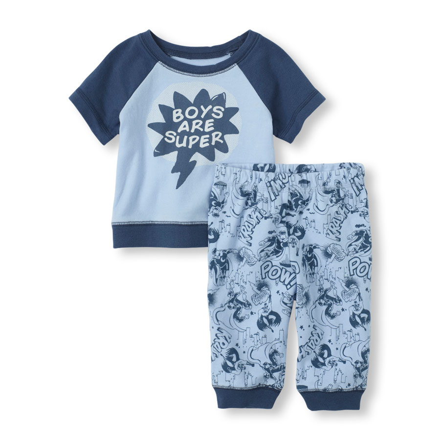 Cheap Boys Are Super Raglan Shirt & Pants Set