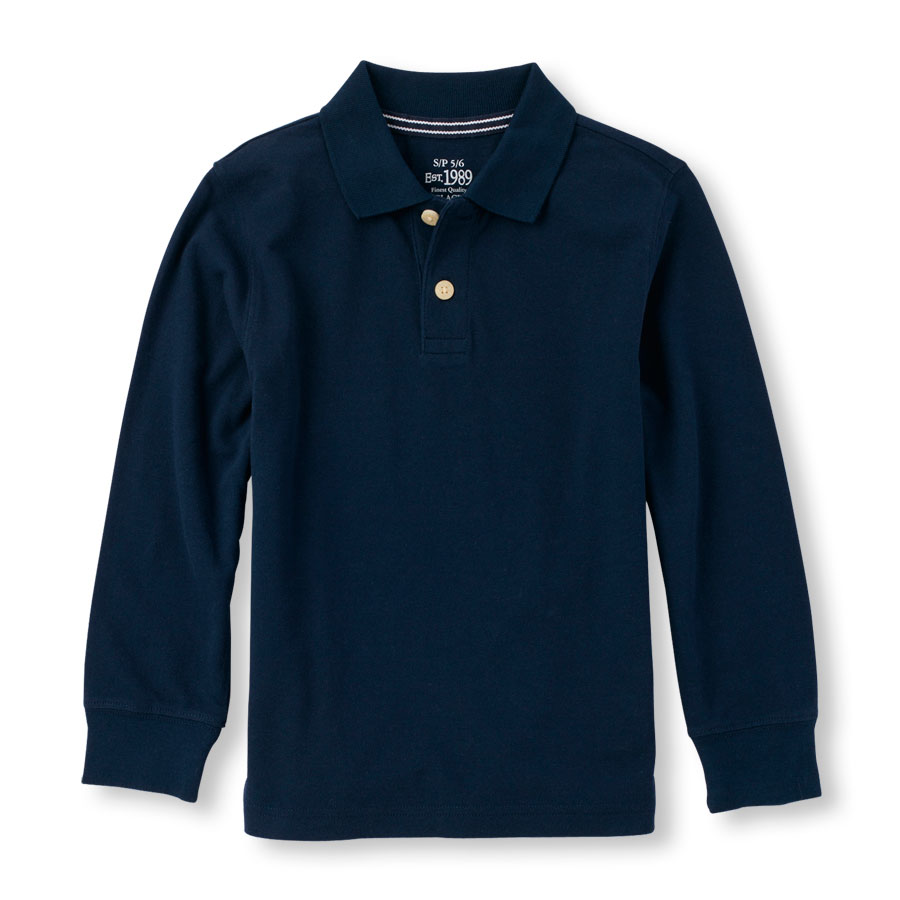 Boys Long Sleeve Solid Pique Polo The Children's Place
