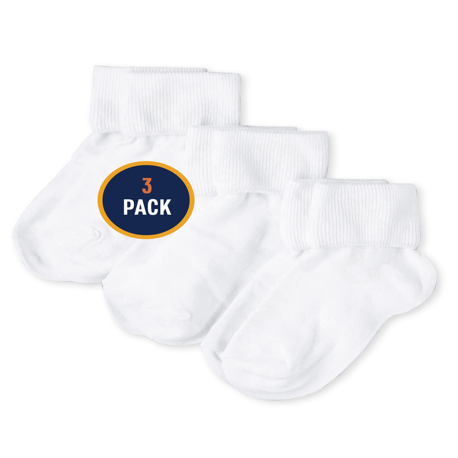 Compare Girls Basic Turn-Cuff Socks 3-Pack