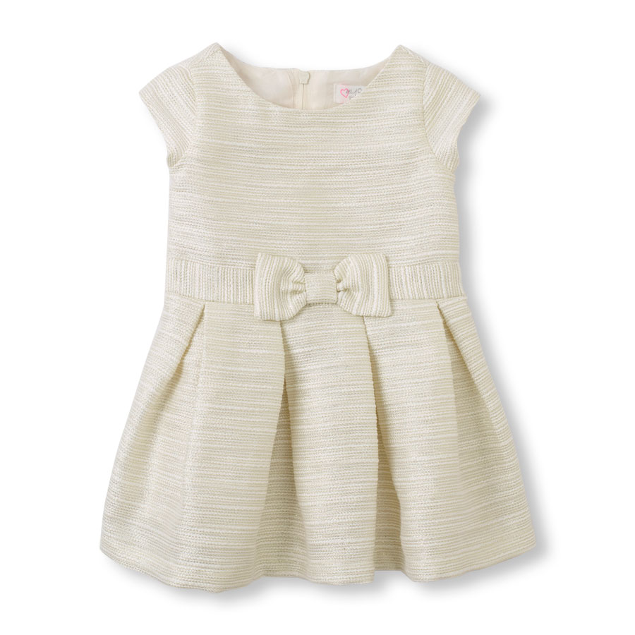 Cheap Short Sleeve Fancy Bow Shimmer Dress
