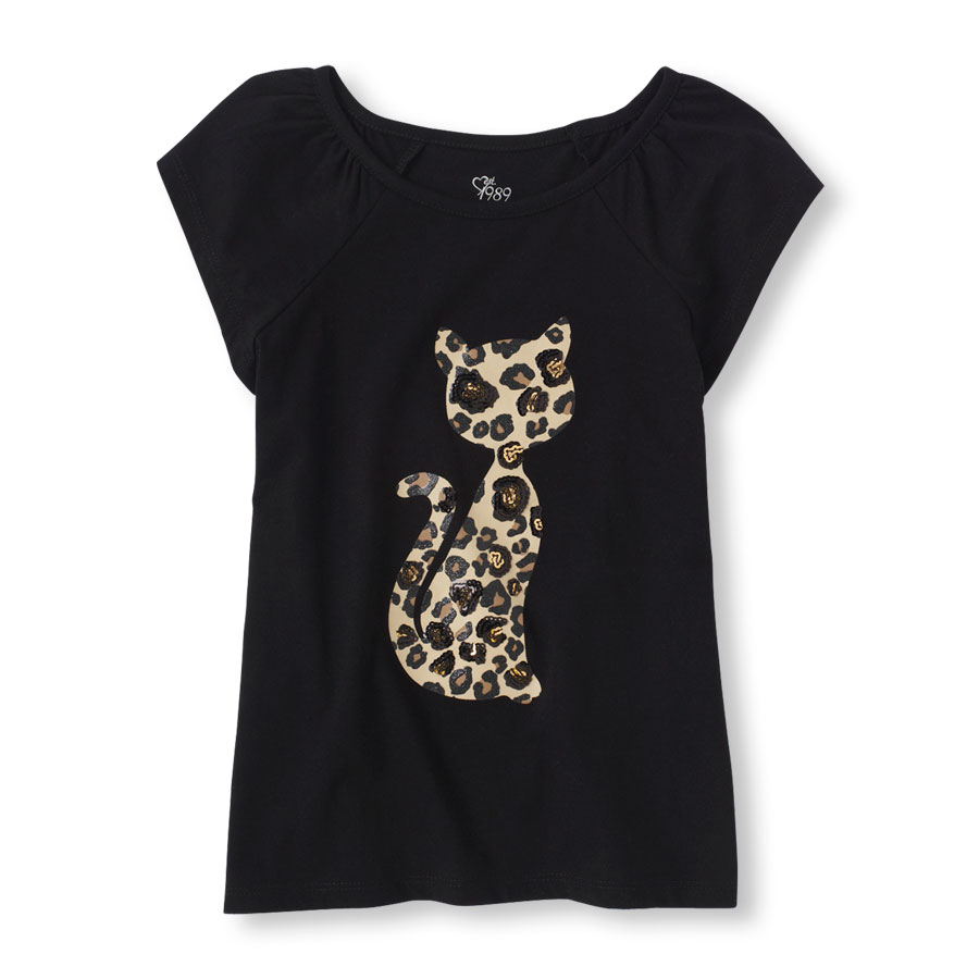 Compare Short Flutter Sleeve Graphic Top