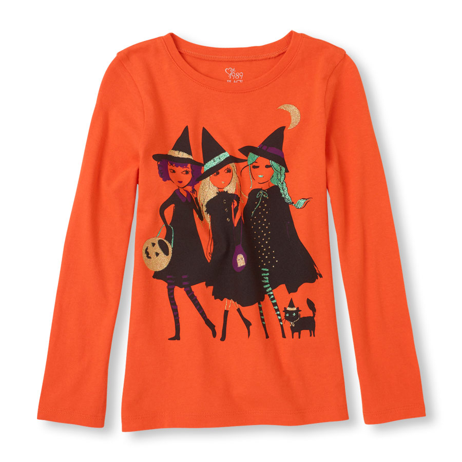 Compare Long Sleeve Halloween Witch Girls Graphic Tee