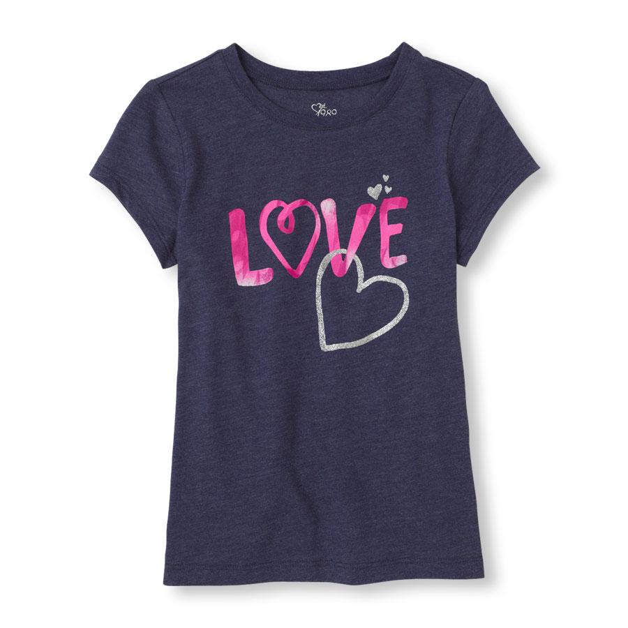 Reviews Short Sleeve Love And Heart Graphic Tee