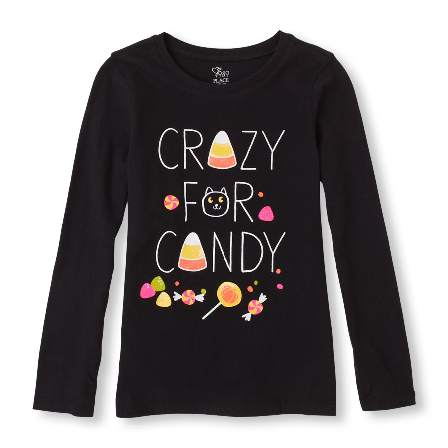 Best Short Sleeve Crazy For Candy Halloween Graphic Tee
