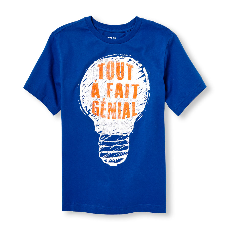 Top Boys Short Sleeve Tout A Fait Genial Lightbulb Graphic Tee
