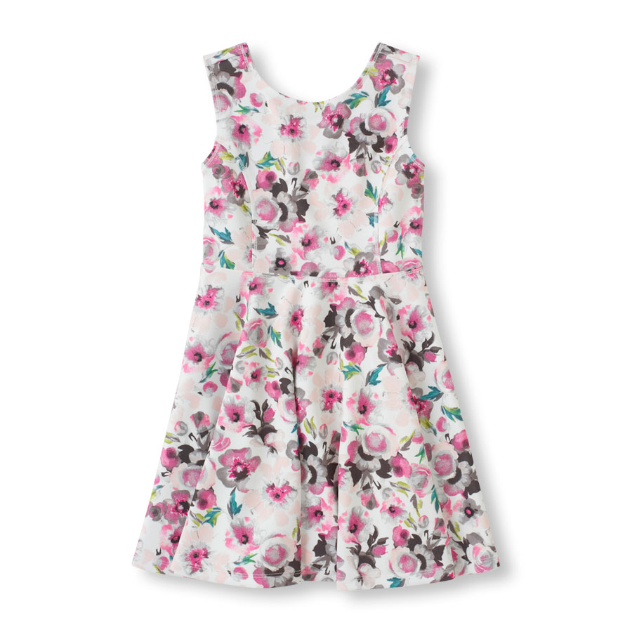 Compare Sleeveless Floral Print Skater Dress