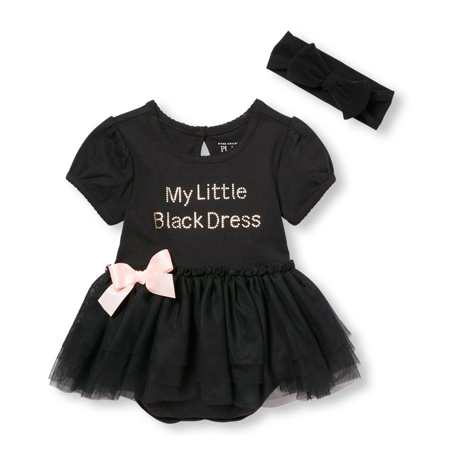 Little black dress for toddlers It's never too early to own a little black dress, especially one so adorable! This baby girl's sweetly sophisticated number is perfect for any special occasion.