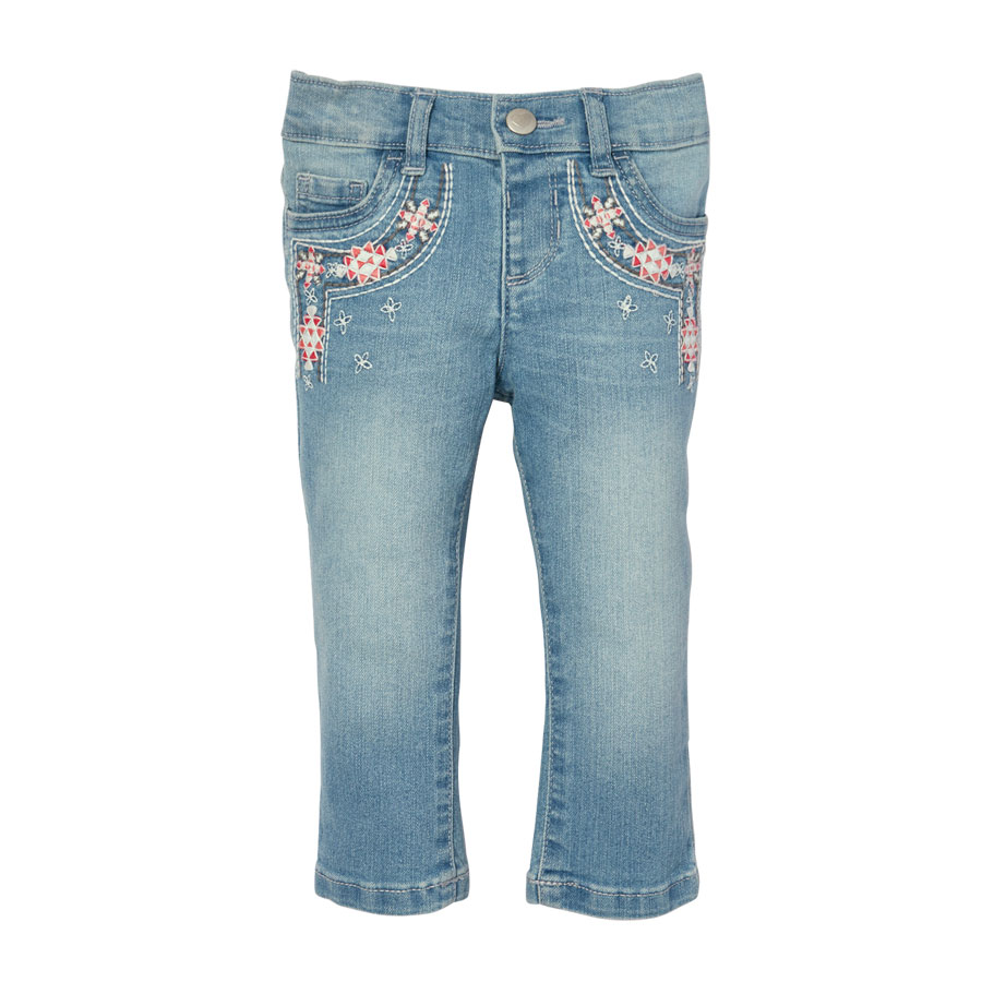 Promos Toddler Girls Embroidered Ganado Flower Skinny Jeans