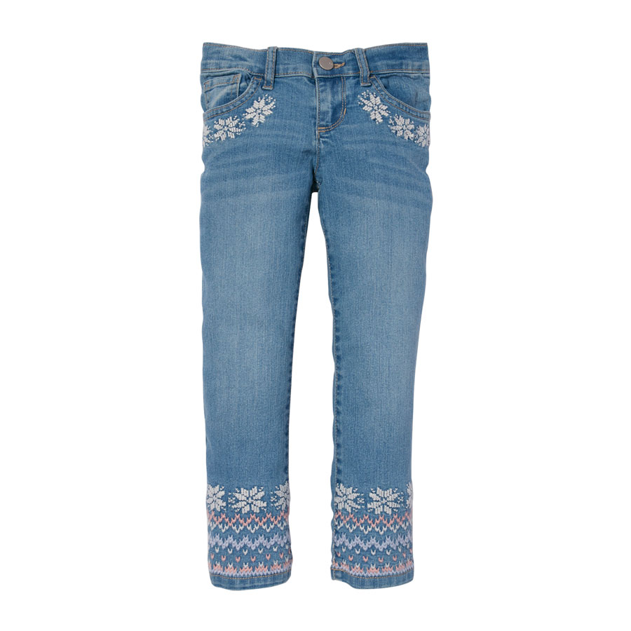 Discounts Girls Embroidered Skinny Jeans