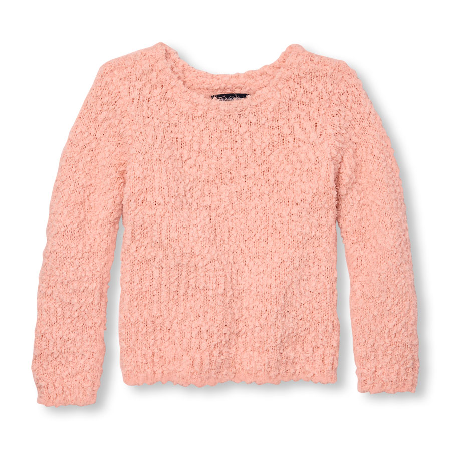 Promos Toddler Girls Long Sleeve Metallic Fuzzy Sweater