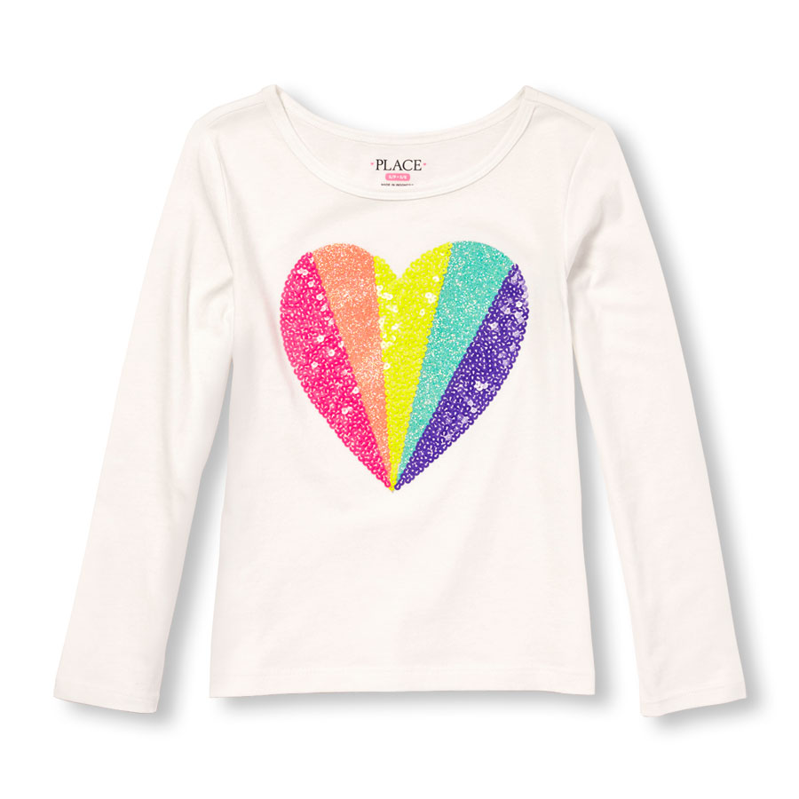 Reviews Girls Long Sleeve Embellished Graphic Top