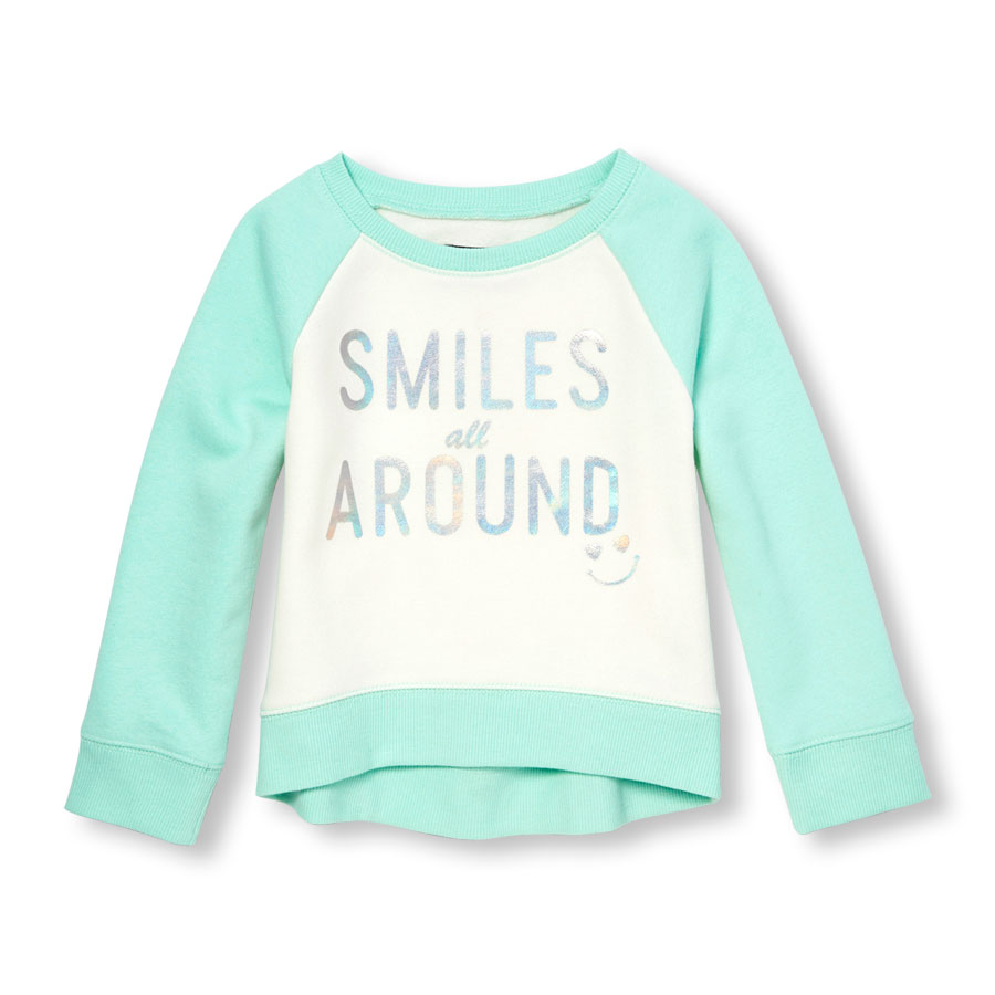 Discounts Toddler Girls Active Long Sleeve Embellished Graphic Sweatshirt