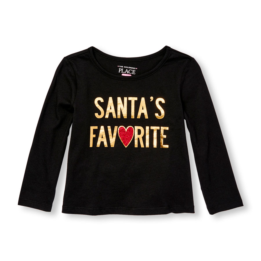 Reviews Toddler Girls Long Sleeve Embellished Holiday Graphic Top