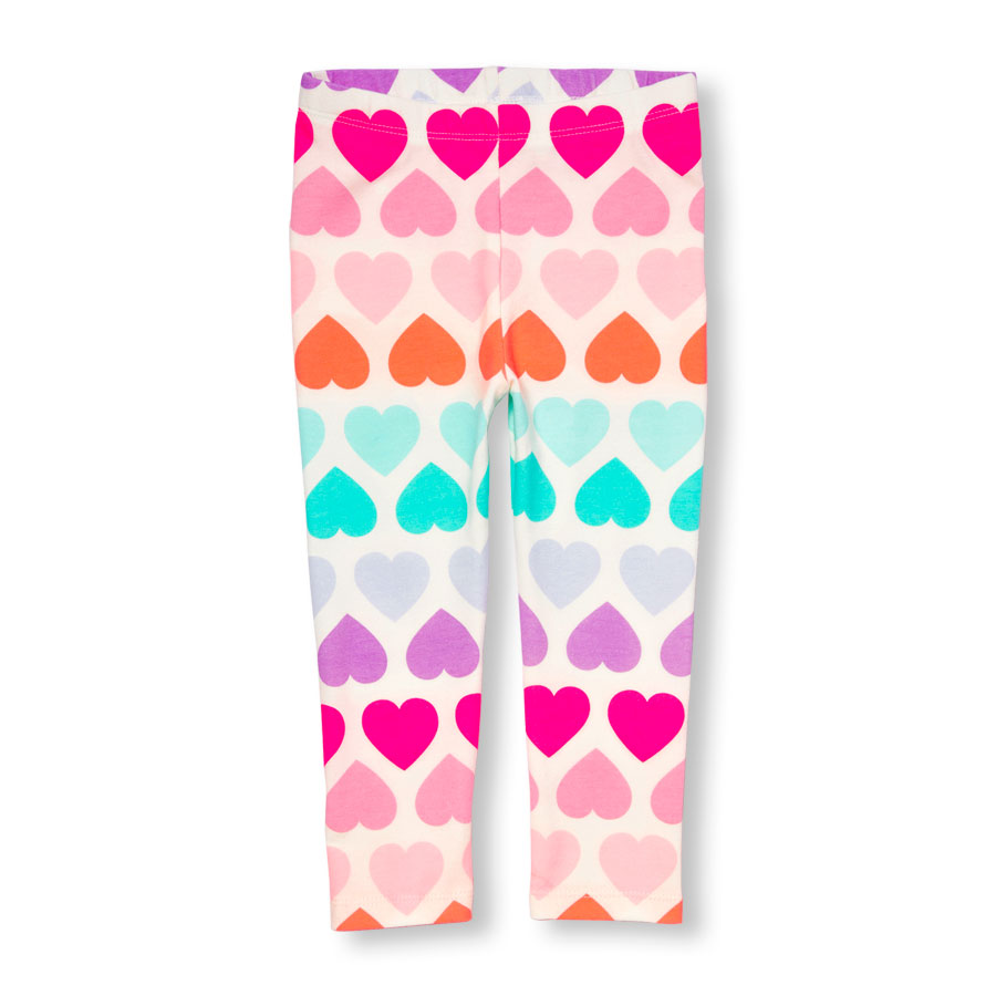 Top Toddler Girls Neon Heart Print Leggings