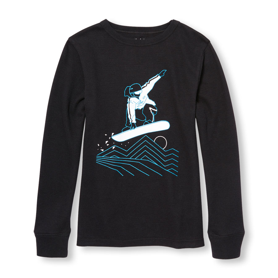 Discounts Boys Long Sleeve Sport Graphic Thermal Top