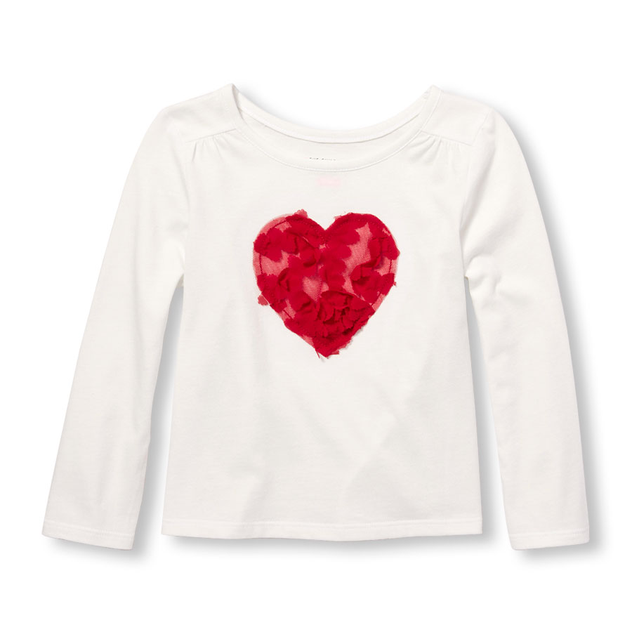Best Toddler Girls Long Sleeve Embellished Graphic Top