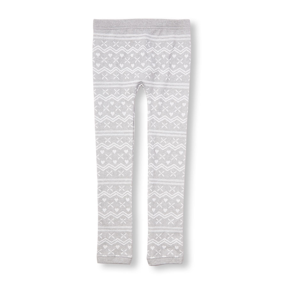 Best Girls Space-Dyed Fair Isle Print Cozy Fleece-Lined Leggings