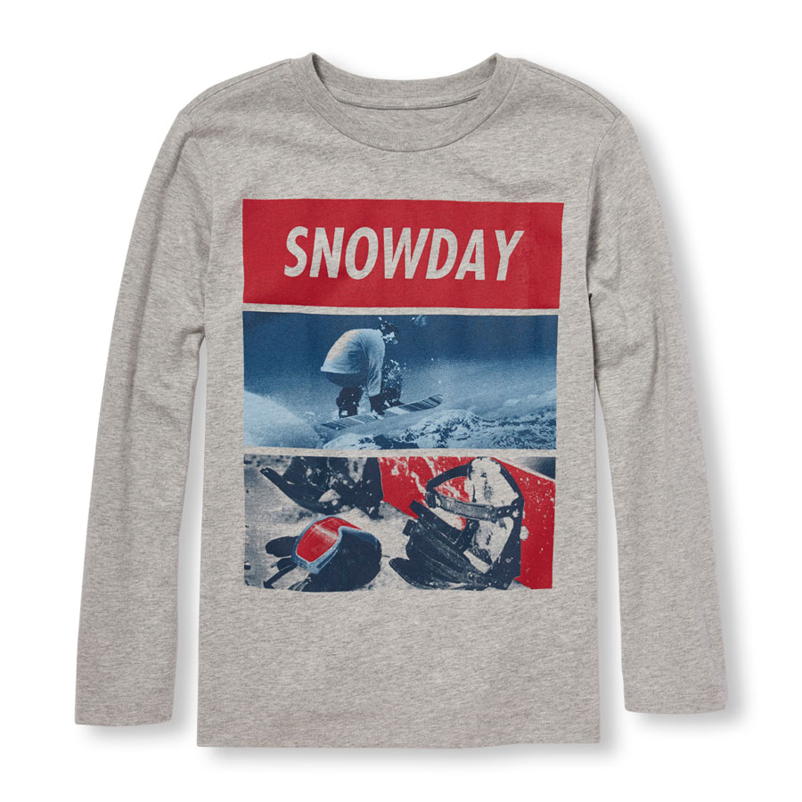 Compare Boys Long Sleeve Snowday Graphic Tee