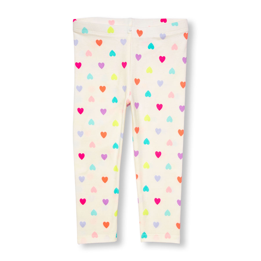 Promos Toddler Girls Mini Neon Heart Print Leggings