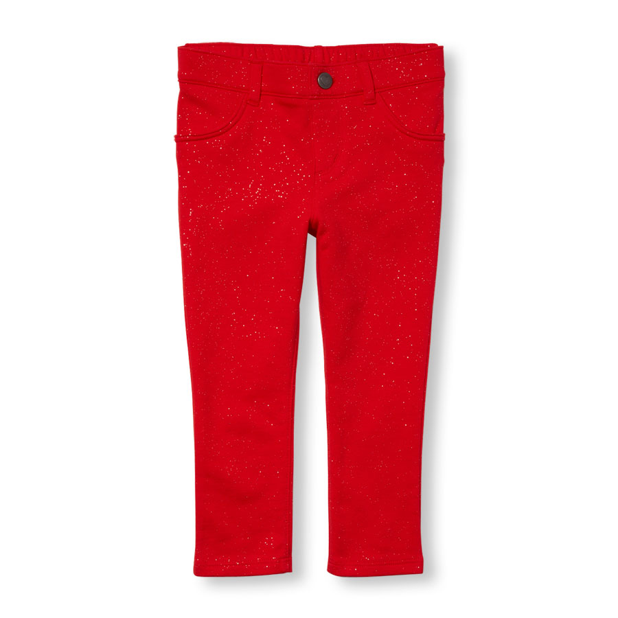 Promos Toddler Girls Glitter Knit Jeggings