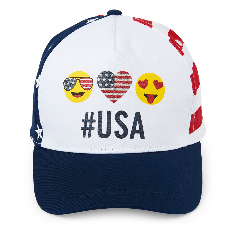 Girls 'USA' Glitter Emoji Americana Baseball Cap The Children's Place