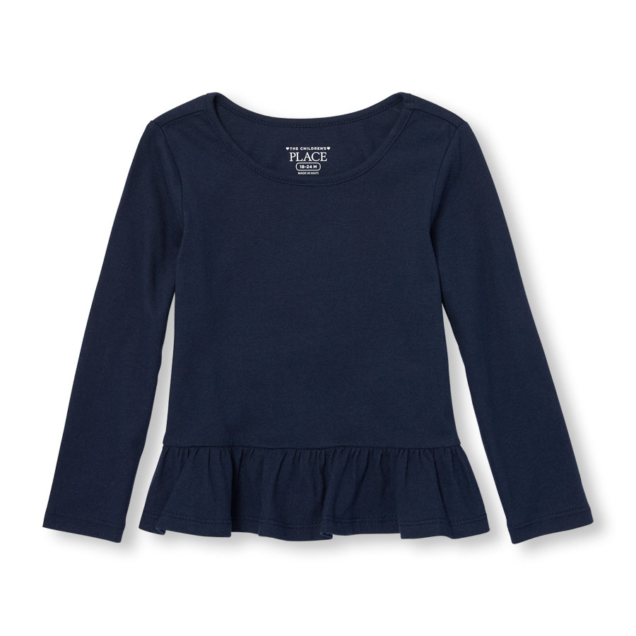 Toddler Girls Long Sleeve Basic Peplum Hem Top The Children's Place