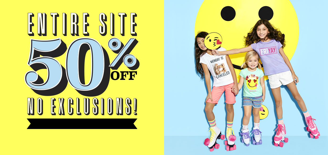 Entire Site 50% Off. No Exclusions! Can not be combine with Place Cash.