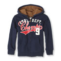 full-zip sherpa hoodie