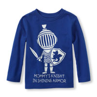 Long Sleeve Glow-in-the-dark 'Mommy's Knight In Shining Armor' Graphic Tee