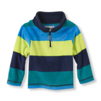 Toddler Boys Long Sleeve Striped Glacier Fleece Half-Zip Pullover