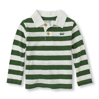 Long Sleeve Striped Polo