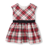 Short Sleeve Plaid Belted Flare Dress