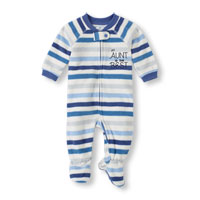 Long Sleeve 'My Aunt Is The Best' Striped Blanket Sleeper