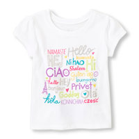 Short Sleeve Multi-Language 'Hello' Graphic Tee