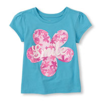 Short Sleeve 'Smile' Flower Graphic Tee