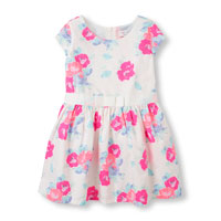 Toddler Girl's Short Sleeve Floral Dress