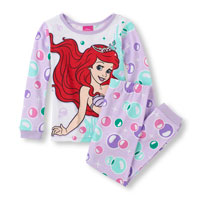 Long Sleeve Little Mermaid Top & Printed Bottoms
