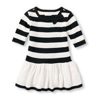 Toddler Girls Elbow Sleeve Striped Sweater Dress