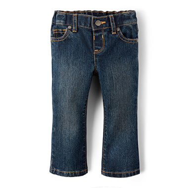 Baby And Toddler Girls Basic Bootcut Jeans - China Blue Wash