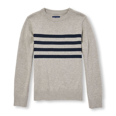 Boys Long Sleeve Striped Chest Sweater