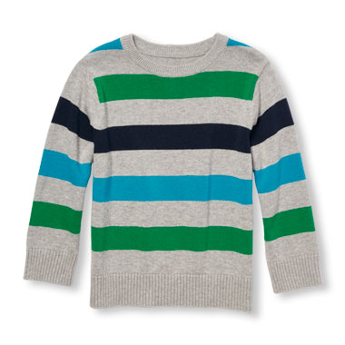 Toddler Boys Long Sleeve Striped Sweater