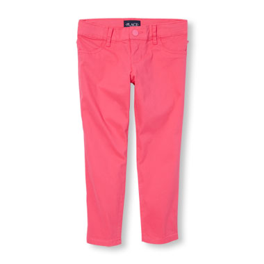 Girls Solid Woven Jeggings