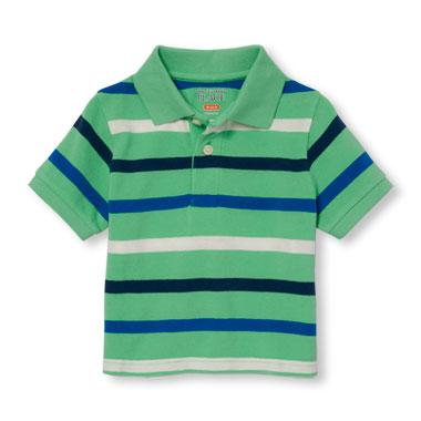 Toddler Boys Short Sleeve Striped Pique Polo