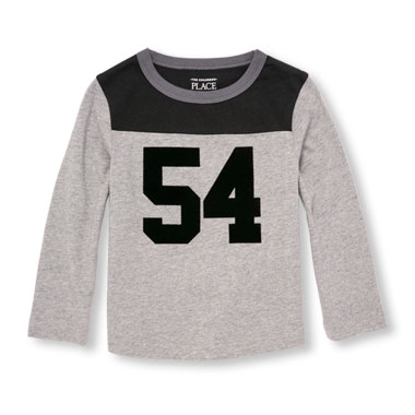 Toddler Boys Long Sleeve Colorblock Sports Graphic Top