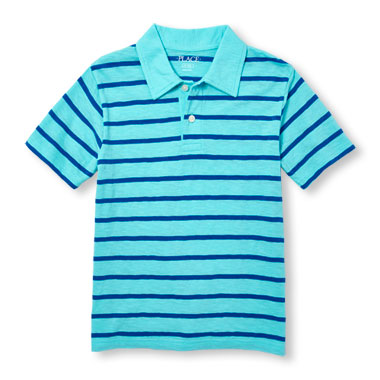 Boys Short Sleeve Striped Jersey Polo
