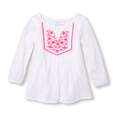 Baby And Toddler Girls Long Sleeve Embroidered Beach Cover-Up